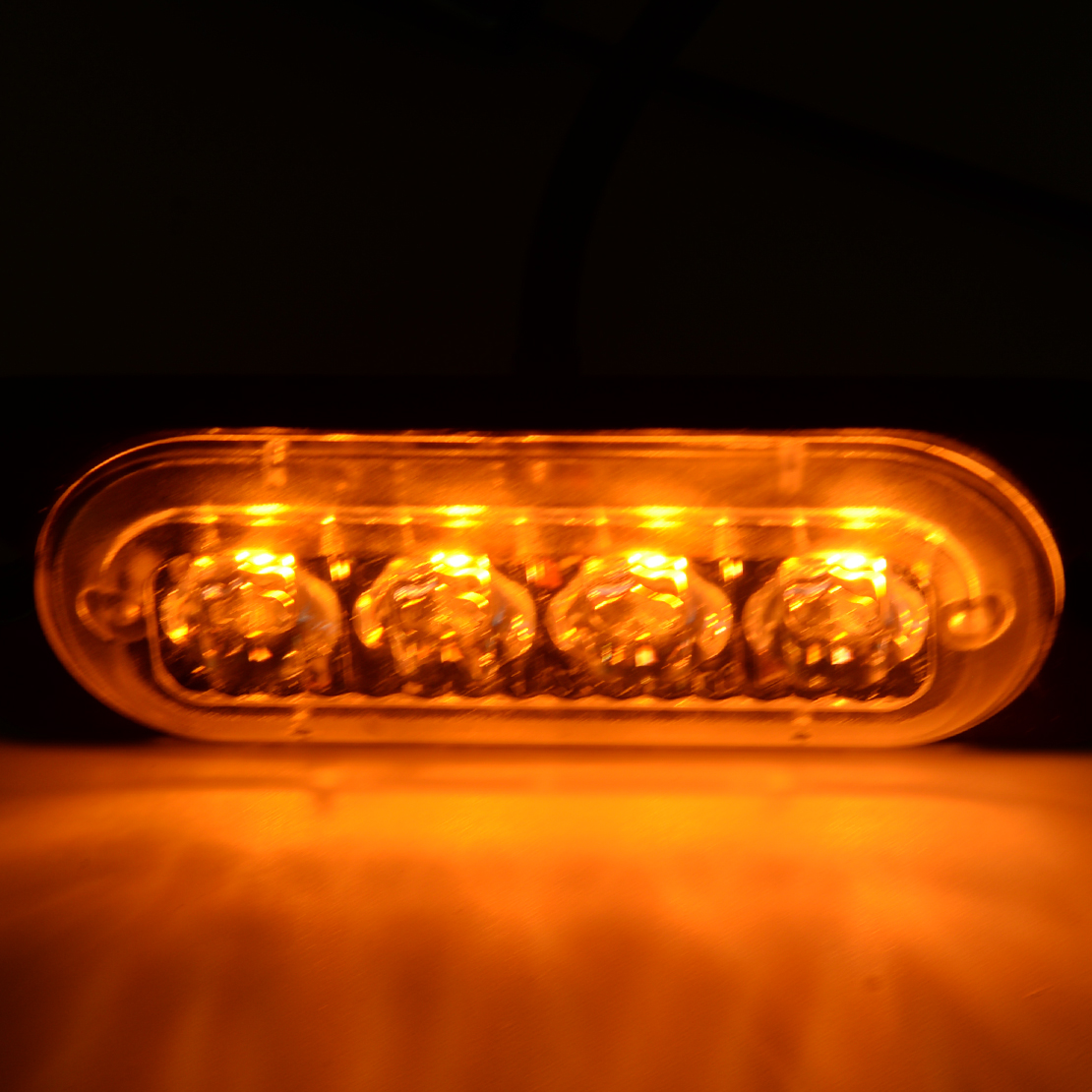 Biqing 4 x LED Feux Stroboscopique,4 LED Lampe Flash Stroboscope Gyrophare  LED Feux Pénétrations Avant Voyant d’Alarme Urgence Strobe Orange Blanc 12W