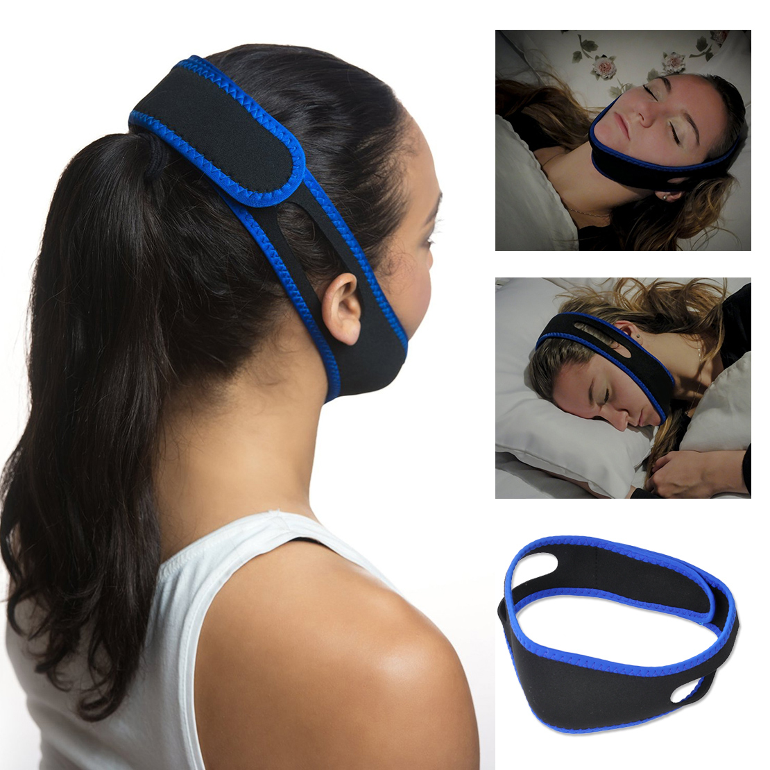 New Stop Snoring Chin Strap Anti Snore Belt Apnea Jaw Solve Sleep TMJ