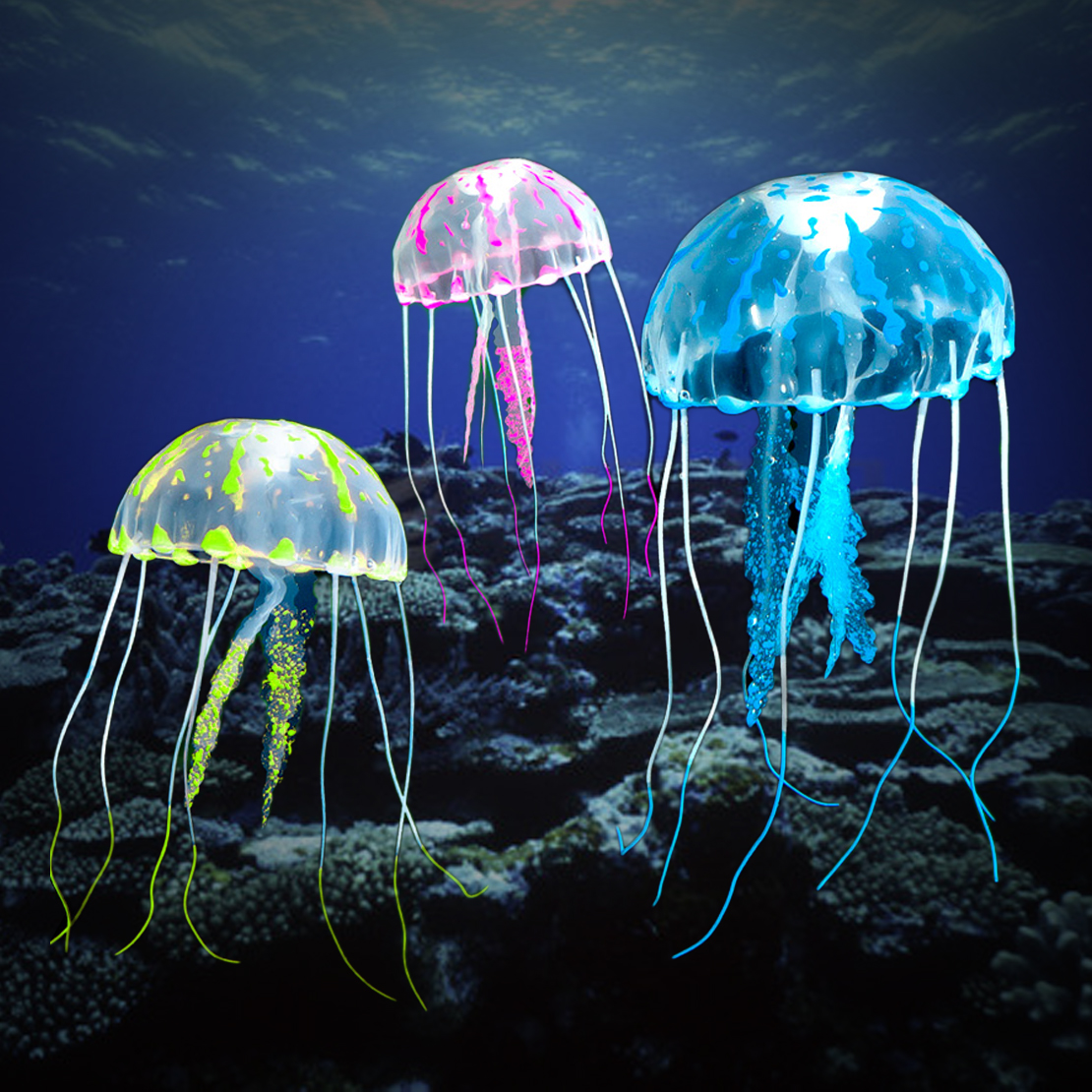 Jellyfish Artificial Decor Aquarium Glowing Effect Fish Tank Decoration 