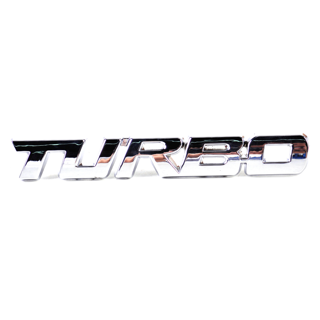Silver/Red 3D Metal Chrome Emblem Turbo Letter Badge Sticker Trunk Auto ...