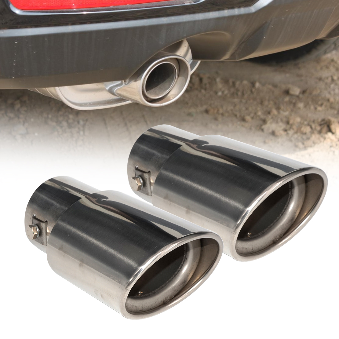 2PC 63mm CHROME EXHAUST TAIL MUFFLER TIP PIPE for Subaru Forester 2010 ...