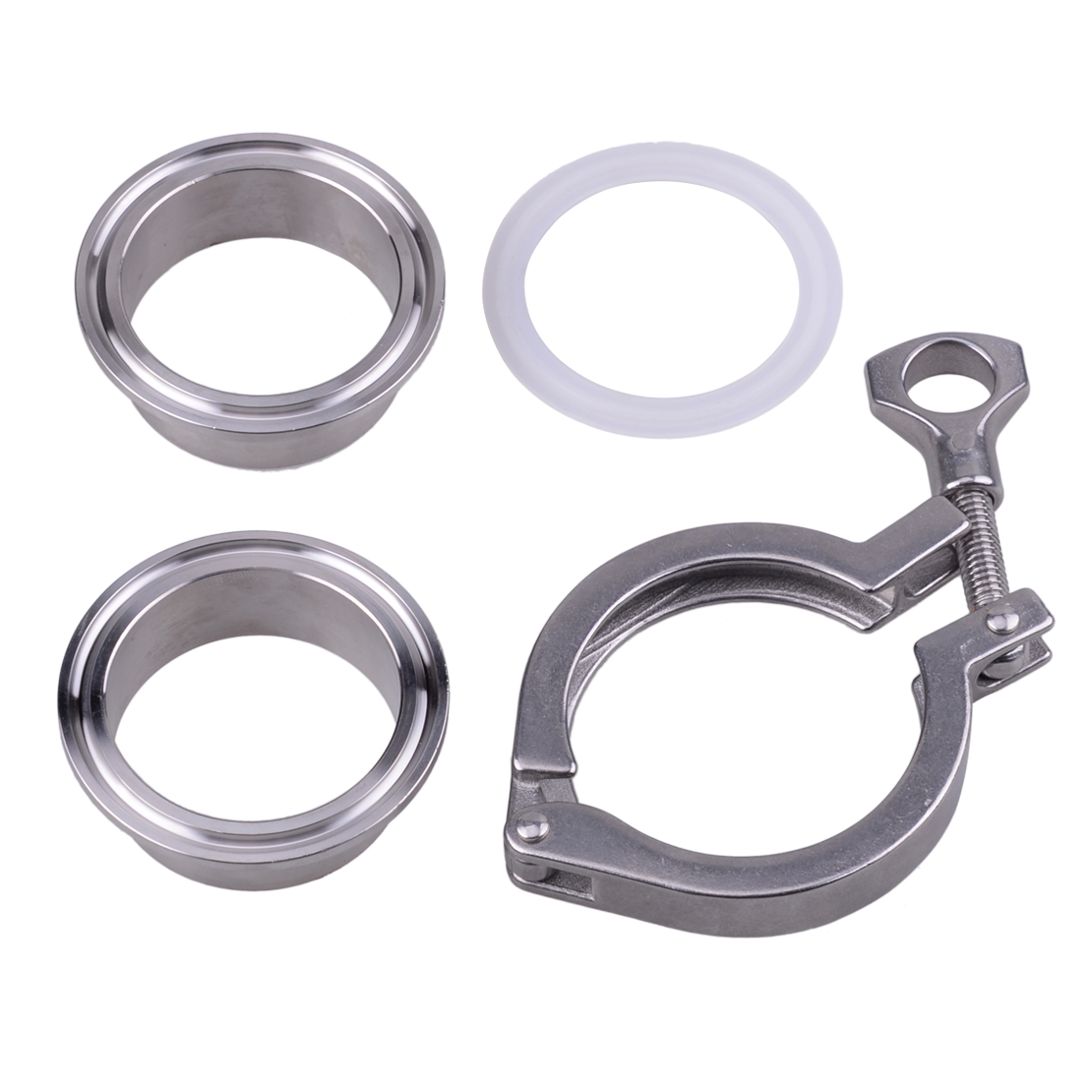 2 Stainless Steel 304 V Band Flange Clamp Kit Turbo Exhaust Down Pipe