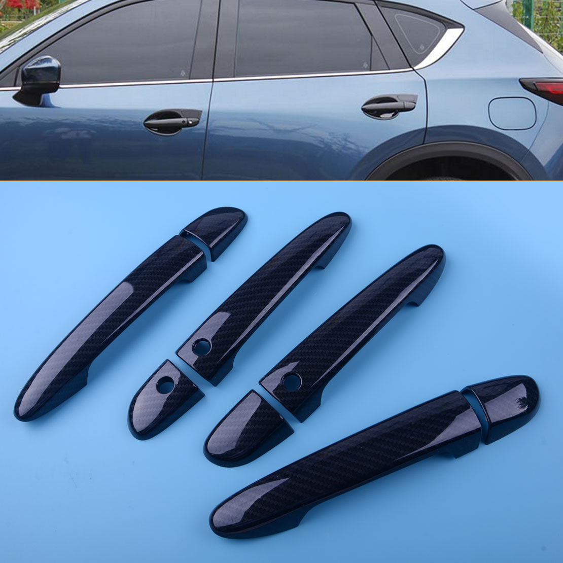 Fit For Mazda 2 3 6 Cx3 Cx5 Cx9 Carbon Fiber Style Decorative Door Handle Cover Ebay