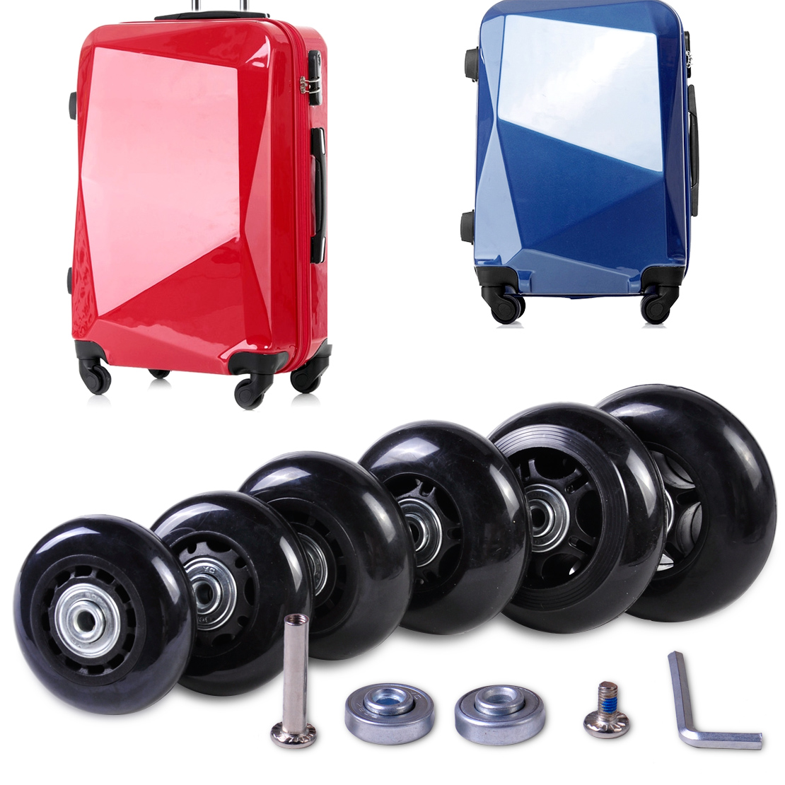 luggage with inline skate wheels