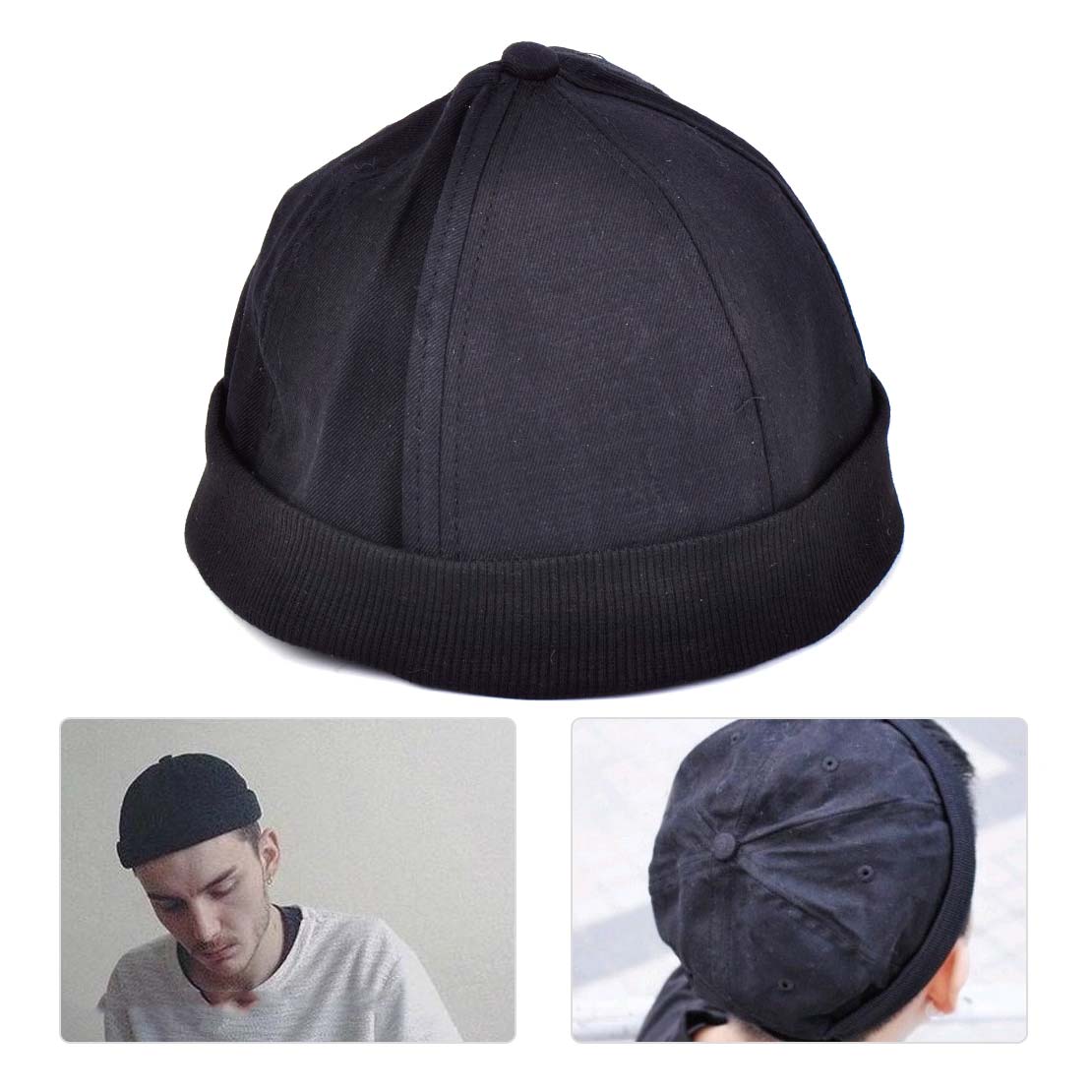 Men Adjust Cotton Painter Sailor Cap Mechanic Biker Hat SkullCap Beanie ...