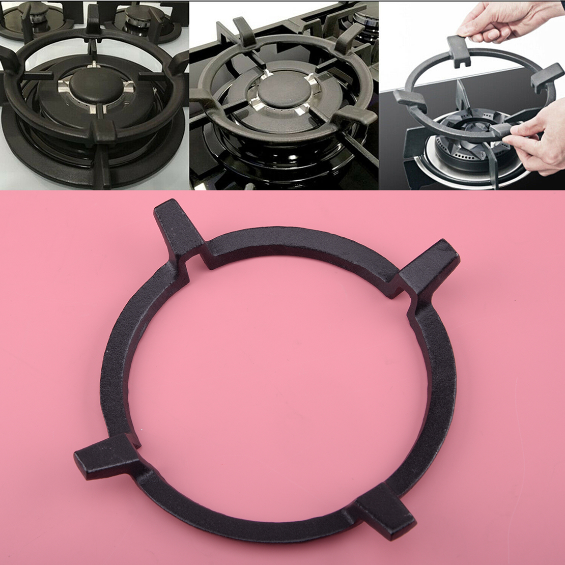 Universal Cast Iron Wok Pan Stand Support Tool Ring For Gas Burners ...